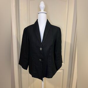 J. Jill Black Blazer Classic Style with Notched Lapels